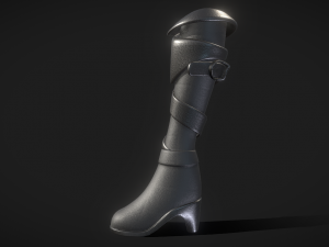 Womens Black Boots Black Widow 3D Модель
