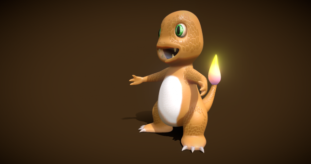 Charmander Pokemon Model 3D .c4d .max .obj .3ds .fbx .stl .blend 