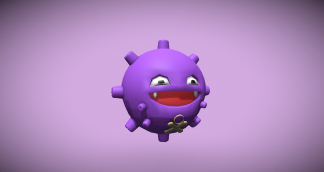 Koffing Pokemon 3D Model .c4d .max .obj .3ds .fbx .stl .blend 