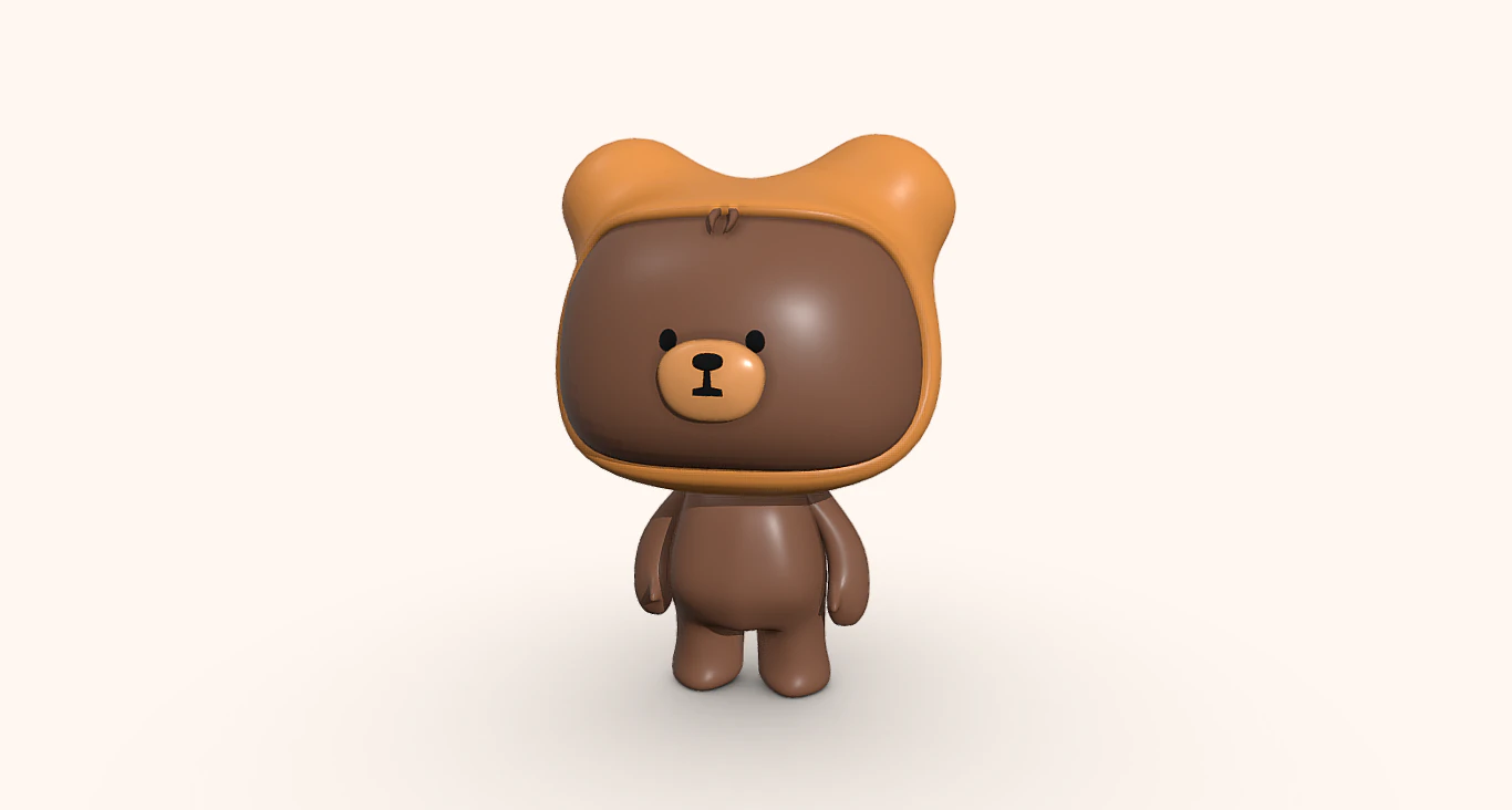Cute Teddy Bear Toy 3D Model .c4d .max .obj .3ds .fbx .stl .blend