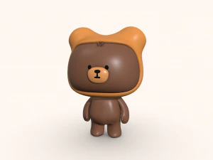 Cute Teddy Bear Toy 3D Model