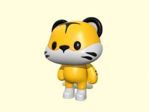 Cute Baby Tiger Toy 3D Model