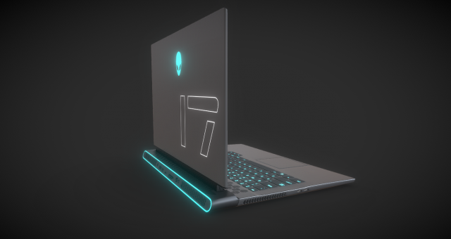 Dell Alienware M17 Gaming Laptop - Unleash Your Gaming Potential Modelo 3D .c4d .max .obj .3ds .fbx .stl .blend 
