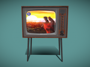Vintage Retro Standing Cabinet TV - Nostalgic Entertainment in Style 3Dモデル