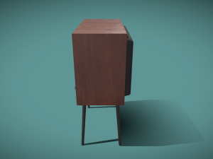 Vintage Retro Standing Cabinet TV - Nostalgic Entertainment in Style 3Dモデル