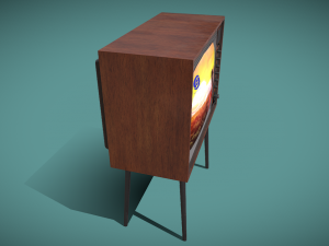 Vintage Retro Standing Cabinet TV - Nostalgic Entertainment in Style 3Dモデル