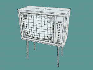 Vintage Retro Standing Cabinet TV - Nostalgic Entertainment in Style 3Dモデル