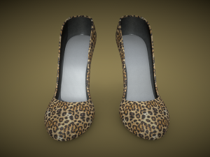 Step Into Style with Womens High Heels in Leopard Print 3Dモデル