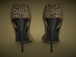 Step Into Style with Womens High Heels in Leopard Print 3Dモデル