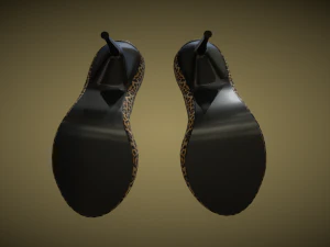 Entre no estilo com salto alto feminino com estampa de leopardo Modelo 3D