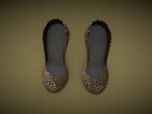 Entre no estilo com salto alto feminino com estampa de leopardo Modelo 3D