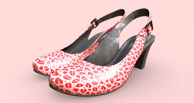 LoveBites Womens High Heels - Make a Bold Statement with Lips Design Modelo 3D .c4d .max .obj .3ds .fbx .stl .blend 