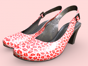 LoveBites Womens High Heels - Make a Bold Statement with Lips Design Modèle 3D