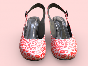 LoveBites Womens High Heels - Make a Bold Statement with Lips Design Modelo 3D
