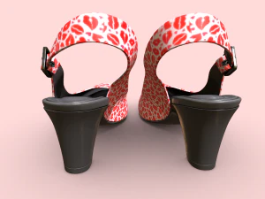 LoveBites Womens High Heels - Make a Bold Statement with Lips Design 3D Model