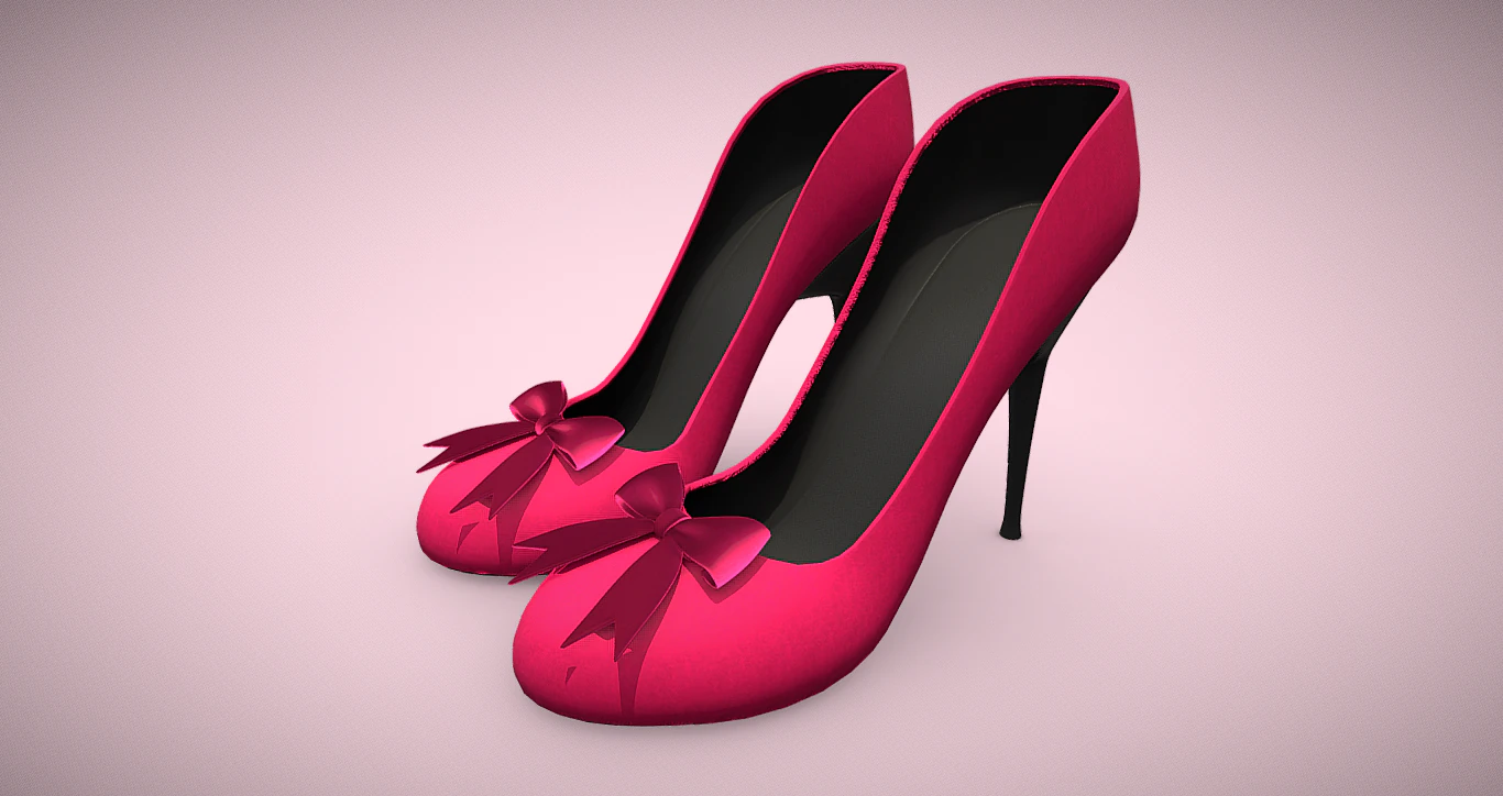 Gift Bows Womens High Heel Sandals - Elevate Your Look with Elegant Charm 3D Model .c4d .max .obj .3ds .fbx .stl .blend 