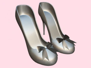 Gift Bows Womens High Heel Sandals - Elevate Your Look with Elegant Charm 3D Model