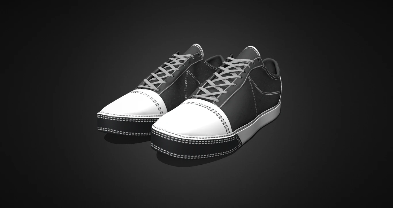 T&ecirc;nis preto cl&aacute;ssico estilo atemporal para todas as ocasi&otilde;es Modelo 3D .c4d .max .obj .3ds .fbx .stl .blend 
