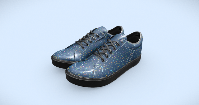 Embrace Casual Cool Blue Sneakers for Effortless Style 3D Model .c4d .max .obj .3ds .fbx .stl .blend 