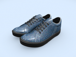 Embrace Casual Cool Blue Sneakers for Effortless Style 3D Model