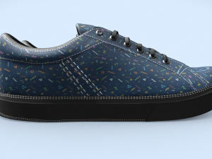 Embrace Casual Cool Blue Sneakers for Effortless Style 3D Model
