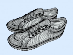 Embrace Casual Cool Blue Sneakers for Effortless Style 3D Model