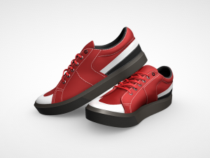 Red Sneakers Make a Bold Statement with Vibrant Style 3D Model