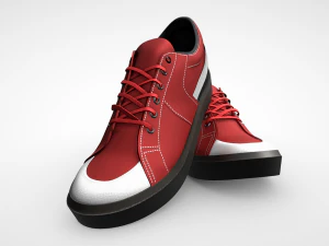 Red Sneakers Make a Bold Statement with Vibrant Style 3D Model