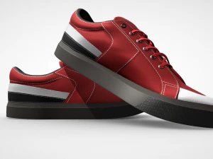 Red Sneakers Make a Bold Statement with Vibrant Style 3D Model
