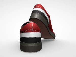 Red Sneakers Make a Bold Statement with Vibrant Style 3D Model