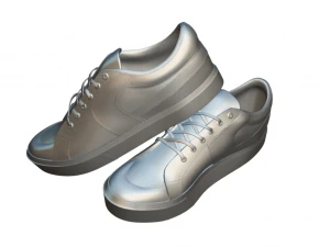 Red Sneakers Make a Bold Statement with Vibrant Style 3D Model