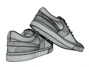 Red Sneakers Make a Bold Statement with Vibrant Style 3D Model