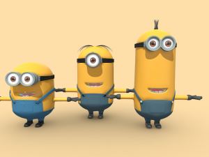 Join the Fun with Minions Gang s Kevin Stuart Bob 3D Model