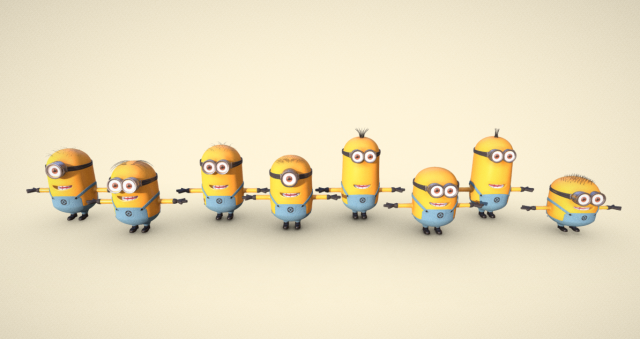 Unleash the Minion Mayhem with Our Minions Pack s 3D-Modell .c4d .max .obj .3ds .fbx .stl .blend 