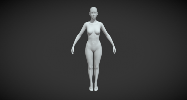 Embrace Artistry with Our Female Body Mesh A-Pose 3D 모델 .c4d .max .obj .3ds .fbx .stl .blend 