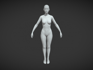 Embrace Artistry with Our Female Body Mesh A-Pose Model 3D