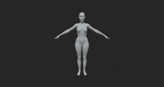 Explore Endless Creativity with Our Base Mesh Female A-Pose 3D Model .c4d .max .obj .3ds .fbx .stl .blend 
