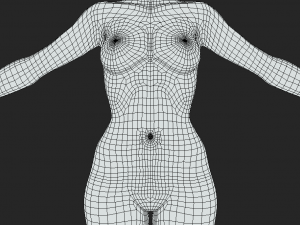 Explore Endless Creativity with Our Base Mesh Female A-Pose 3D Model