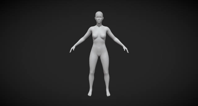 Unleash Your Creativity with Our Female Body Mesh A-Pose Modello 3D .c4d .max .obj .3ds .fbx .stl .blend 