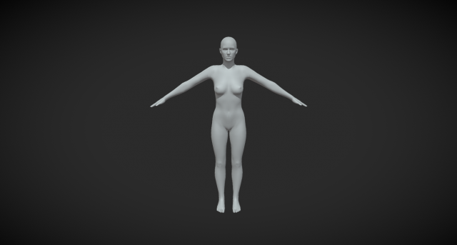 Graceful Beginnings Explore Creativity with our Female Body Mesh A-Pose 3D Model .c4d .max .obj .3ds .fbx .stl .blend 