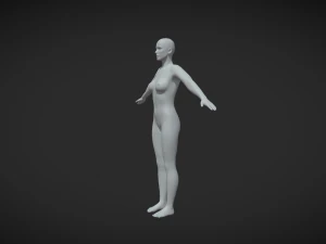 Graceful Beginnings Explore Creativity with our Female Body Mesh A-Pose 3D Model