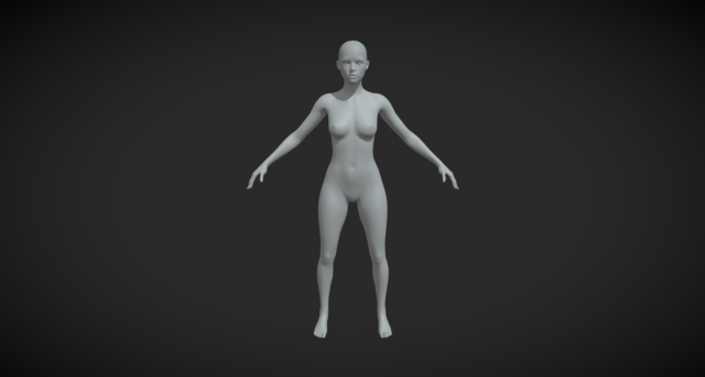 Embrace Artistry Female Body Mesh A-Pose for Your Creative Vision 3Dモデル .c4d .max .obj .3ds .fbx .stl .blend 