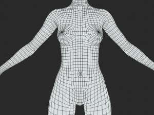 Embrace Artistry Female Body Mesh A-Pose for Your Creative Vision 3Dモデル