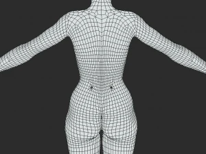 Eleganza in posa Ti presentiamo la nostra A-Pose in rete per il corpo femminile Modello 3D