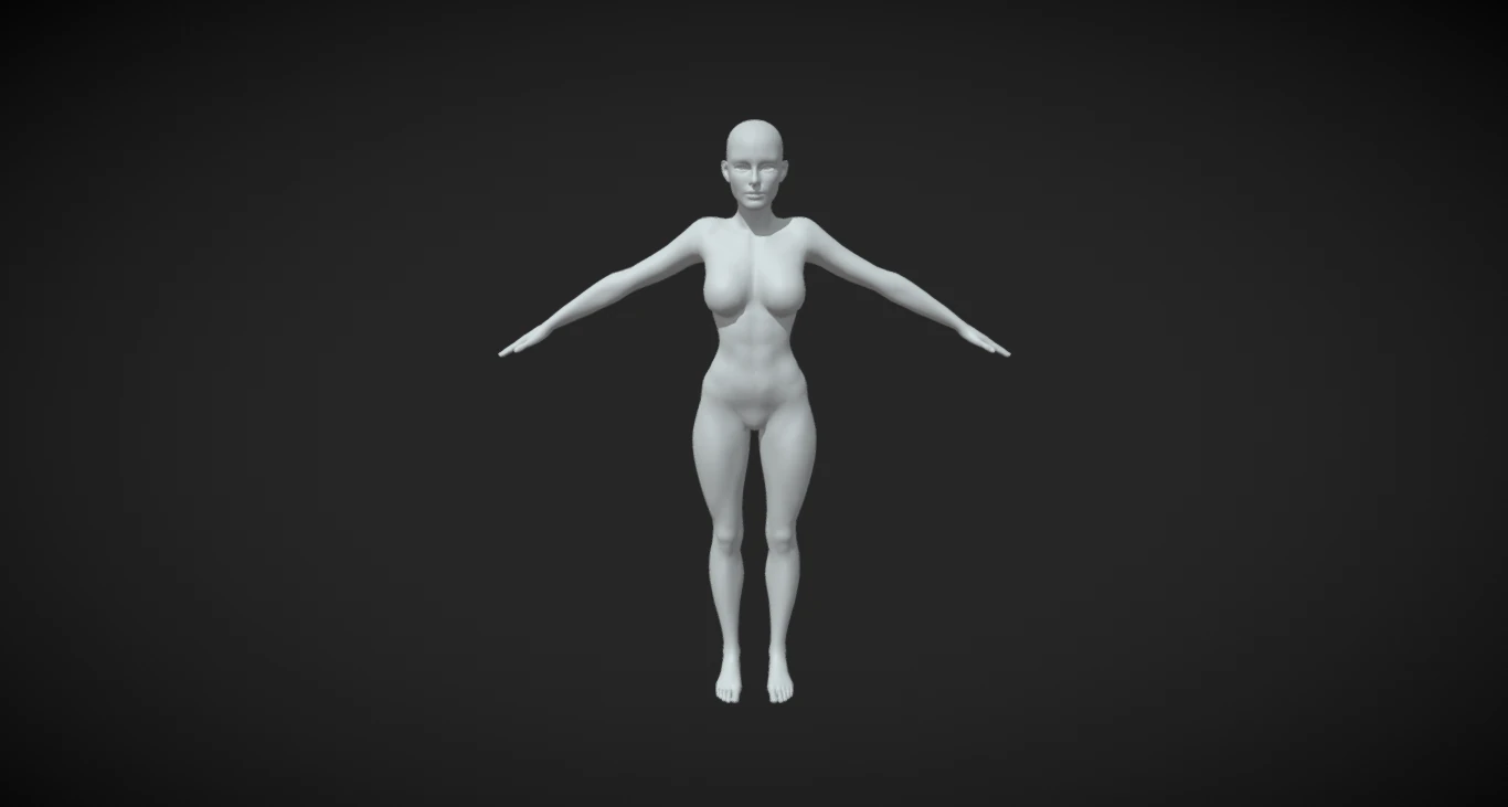 Sculpt Your Vision Women Body Mesh A-Pose for Digital Artistry 3D Model .c4d .max .obj .3ds .fbx .stl .blend 
