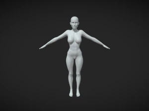 Pahat Visi Anda Wanita Body Mesh A-Pose untuk Seni Digital Model 3D