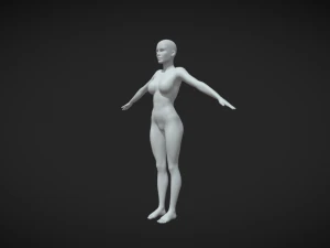 Sculpt Your Vision Women Body Mesh A-Pose for Digital Artistry 3D Model