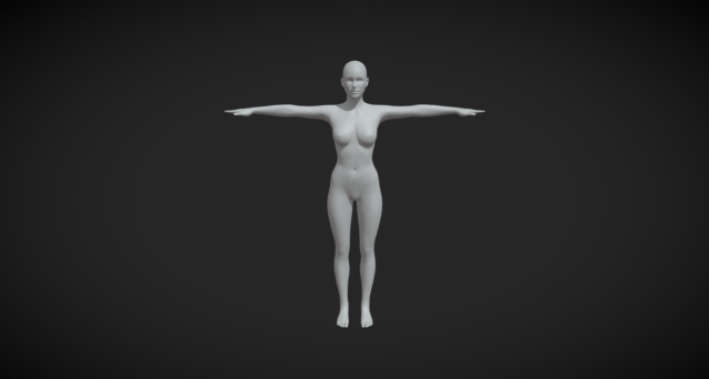 Create Your Characters with Precision Girl Body Mesh T-Pose for Digital Artists 3D Модель .c4d .max .obj .3ds .fbx .stl .blend 