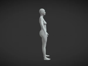 使用精准的女性身体基础网格 A 字姿势打造您的角色 3D 模型