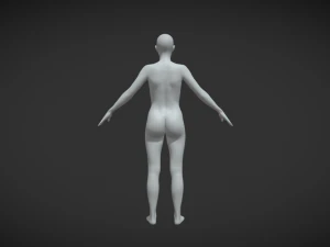 使用精准的女性身体基础网格 A 字姿势打造您的角色 3D 模型